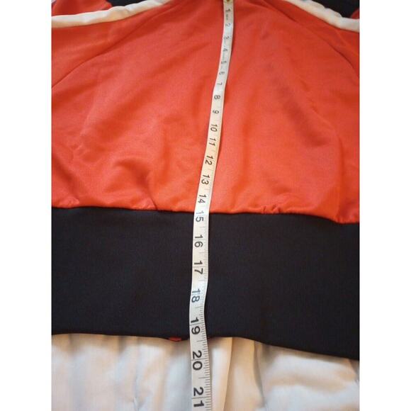 Puma Crop Jacket T7 Womens Sz M New Orange Black Striped Athletic Full Zip - Picture 9 of 10
